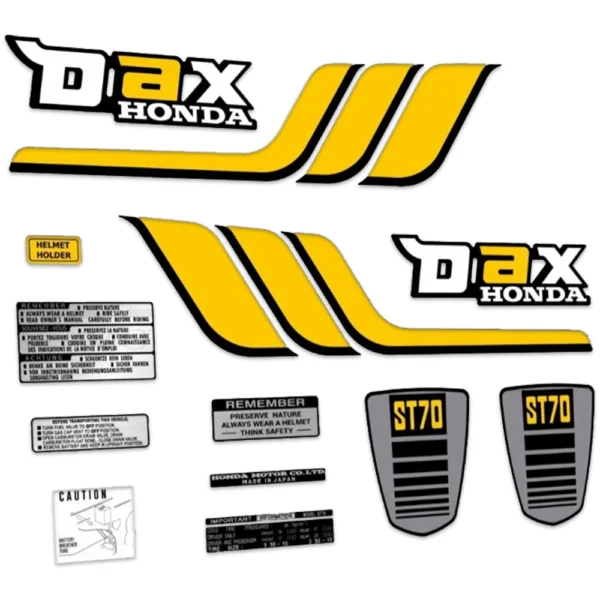 Graphics Decals for Honda DAX ST50 ST70 Yellow black