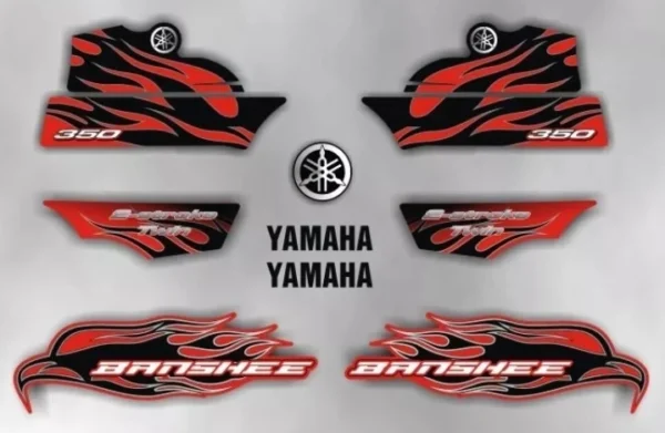 Kit Graphics decals stickers for yamaha banshee 350 yfz 350 2007 red black