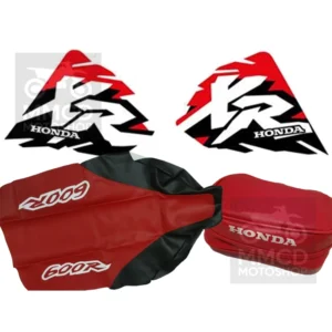 Kit seat cover graphics decals and rear fender bag Honda XR600