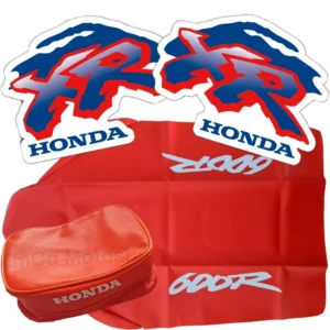 Kit Graphics decals Seat cover and Rear fender bag for Honda XR600 1993