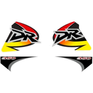 Kit decals graphics for Suzuki DR 350 1999 yellow gloss material thickness