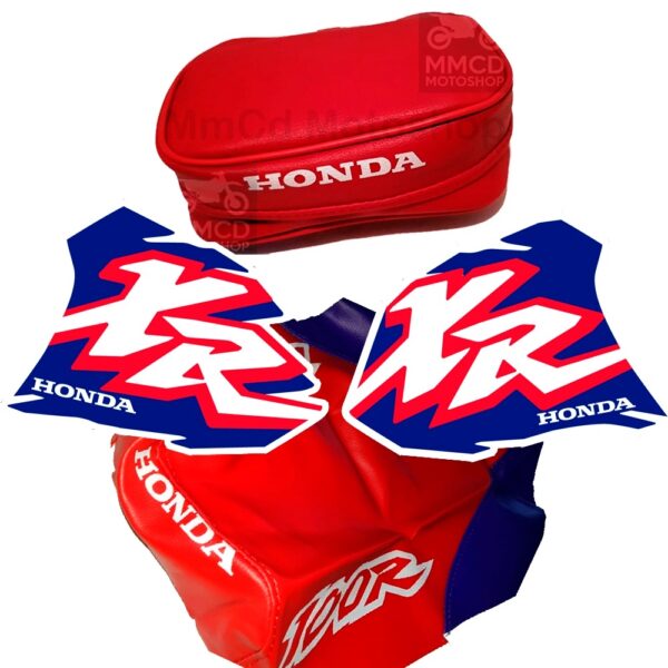 Kit Graphics decals Seat cover and Rear fender bag for Honda XR100 1996