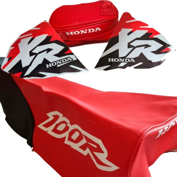 Kit Graphics decals Seat cover and Rear fender bag for Honda XR100 1997